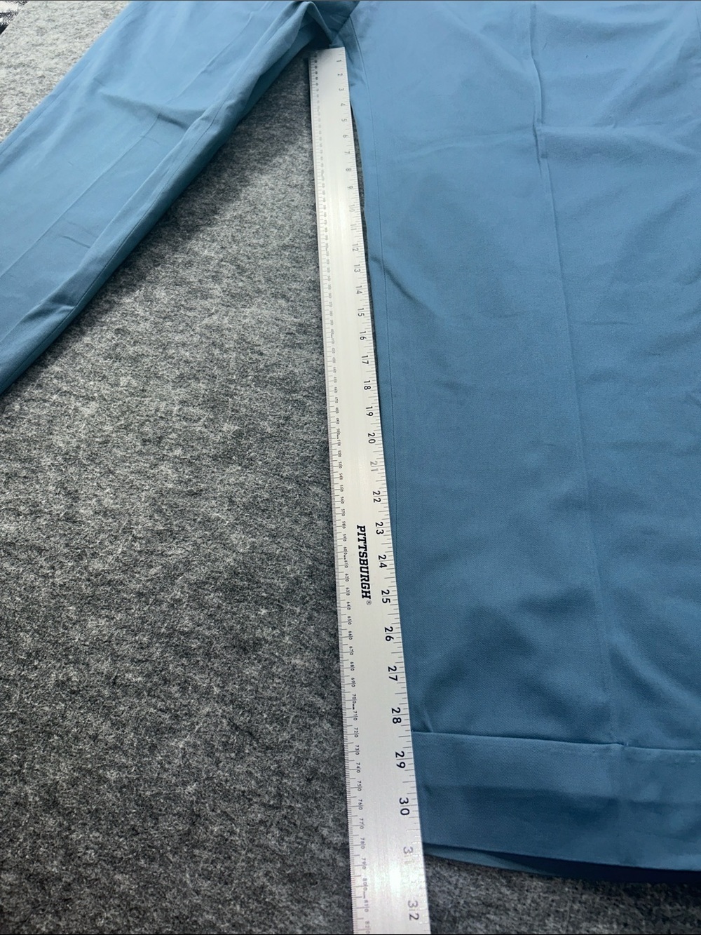 On The Sunny Side Eco Cotton Blue High Waisted Pleated Trouser Pants 38 Waist - Picture 7 of 10